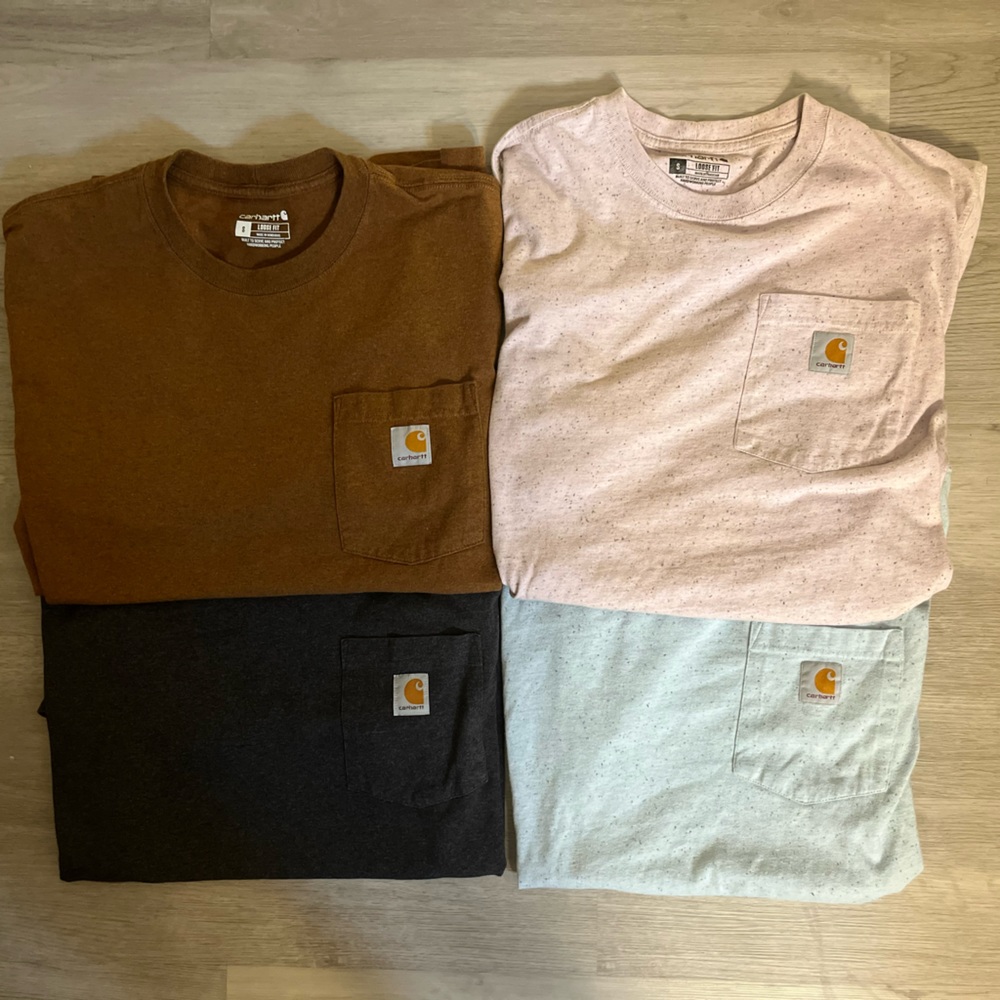 Carhartt Short Sleeve Tees - Brown, Pink, Black, and Gray